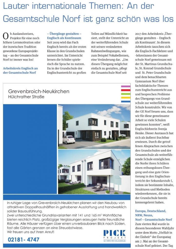 30 05 2019 Norfbach Kurier Ausgabe Mai 2019 Gesamtschule Norf